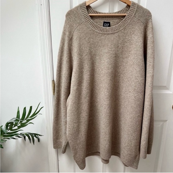 Gap Mens Recycled Crewneck Long Sleeve Sweater in Khaki Heather - Picture 3 of 9